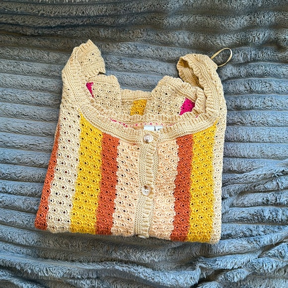 Grace+Karma Striped Multicolor Button Knit Tank Top Size 1X - Picture 5 of 6